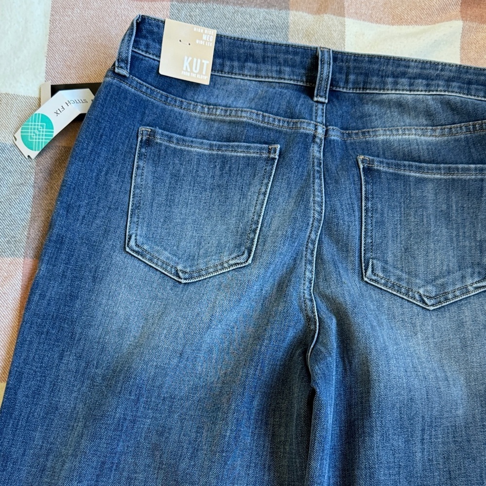 Kut from the Kloth Meg Blue Wide Leg Jeans - Picture 12 of 13